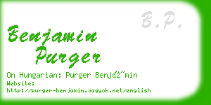 benjamin purger business card